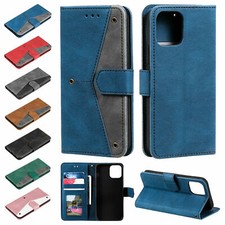 Luxury Strap Splice Leather Flip Wallet Cover Case For 16 15 14 11 12 13 Pro Max picture