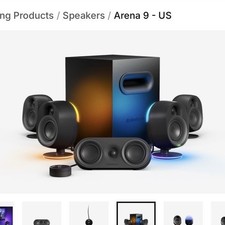 SteelSeries Arena 9 US 5.1 Channel USB Gaming Speakers, Black, Illuminated picture