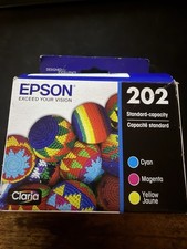 Genuine Epson 202 Cyan Magenta Yellow Ink Cartridge T202520 Exp 2025 Sealed Box picture