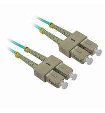 15 PACK LOT 15m SC-SC Duplex 50/125 OM3 Multimo Fiber Patch Cable OFNR Aqua 50FT picture