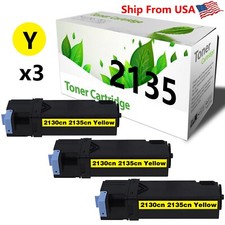 3PK DE2135 2135 Toner Cartridge 2130 2135 Laser Printer YELLOW picture