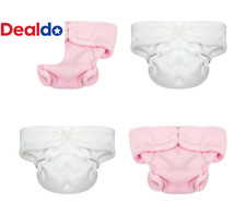 Mini Diapers White Pink Set of 2 Pcs for 6-7 Inch Reborn Baby Dolls picture
