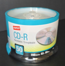 Staples CD-R Spindle CD 700MB 80MIN 52X 50 Pack New Sealed picture