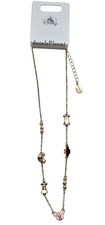 2026 Disney Parks Mickey & Minnie Mouse Halloween Boo Ghost Goldtone Necklace picture