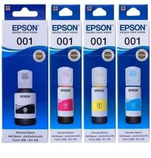 Epson 001 Ink Original Black, Cyan, Yellow, Magenta Ink Bottles - Compatible... picture