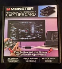 Monster MADI-2024-BLK 4K HDMI External Video Capture Card 1080p USB 3.0 UNOPENED picture