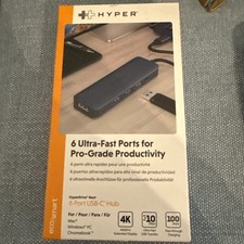 Hyper 6 Ultra Fast Ports USB-C Hub 4K 10 Gbps 100 Watts New Sealed Box picture