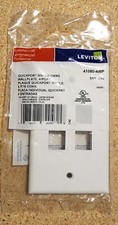 (10) Leviton 41080-4WP QuickPort 4-Port White Wall Plate, w/ 10 Blank Inserts picture