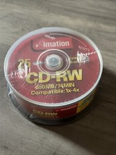Imation 650 MB 74 Min CD-RW Data Rewritable Media 25 Pack Spindle Discs (H3) picture
