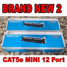 Commercial Electric CAT5e Mini 12-Port Patch Panel 89D Mounting Bracket 2 Pack picture