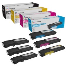 LD 6 Pack Comp Toner for Dell C3760 C3765 331-8429 331-8432 331-8431 331-8430 picture
