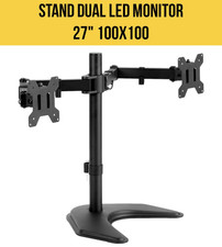 VIVO STAND-V002F Dual LED LCD Monitor Free-Standing Desk Stand for 2 Screens 27