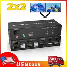 HDMI KVM Switch Dual Monitor 4K@60Hz USB KVM Switcher 2 Port for 2 Computers  picture