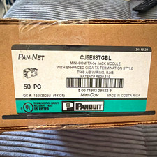 Panduit Mini-Com Giga TX CJ5E88TGBL Cat 5e RJ-45 Jack T568 A/B Black 50pc picture