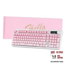 Pink Gradient Wireless LED Keyboard for Women,Cute Gaming Keyboard-Gift picture