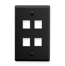 ICC Faceplate Flat 1-gang 4-port Black TDICC-IC107F04BK Garden Improvement picture