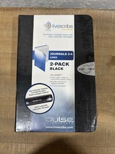 Livescribe Dot Paper Lined Journals 1-2 Hard Cover Black 2 Pack Pulse Pen SEALED picture