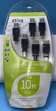 Ativa 6-In-1 USB Cable Kit 10ft. Brand New Sealed Pkg picture