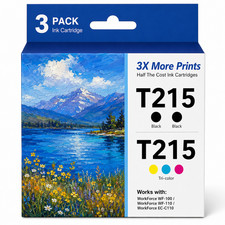 T215 Ink Cartridge 3Pk ( 2-BK 1-TriColor）Compatible for WF-100 WF-110 EC-110 picture