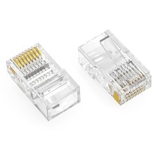 10 Pack of RJ45 CAT5E Plug Solid 50Micron 3Prong 100pk picture