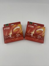 2-Pack TDK CD-R 52x 80min 700MB Blank Recordable Discs 10 Total Discs New Sealed picture