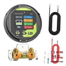 0-500A Battery Monitor with Shunt, 8-120V IP68 Waterproof LCD Screen with picture