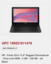 HP Fortis G1m 11.6in Rugged Chromebook Octa-core ARM 4GB 128GB Jet Black picture