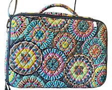 Vera Bradley Sunny Medallion Quilted Cotton Laptop Bag with Crossbody Strap picture