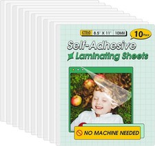 10 Pack Self Sealing Laminating Sheets 8.5 x 11, 10 Mil Thick Self Adhesive picture