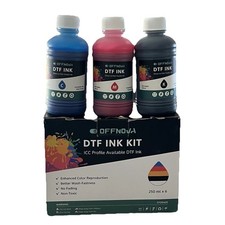 OFFNOVA 3 X 250ML Bottles DTF INK SET  K,  C & M Ink for Inkjet Printers Sealed picture