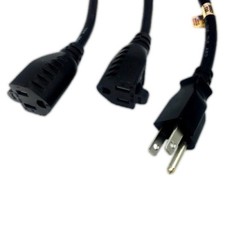 6 Feet US Three Prongs AC Power Y Cable Cord Extension Splitter 16AWG Heavy Duty picture