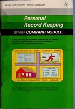 TI-99/4 & 4A TI Personal Record Keeping Manual picture