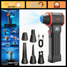 High-Powered Cordless Air Duster, 120000RPM Mini Turbo Blower, 4-Speed LED Light picture