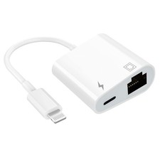 [Apple Mfi Certified] Lightning to Ethernet Adapter, 2 in 1 RJ45 Ethernet LAN picture