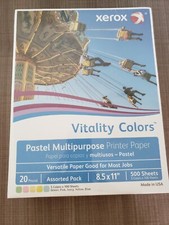 Xerox Vitality Colors Multipurpose Printer Paper Letter Paper Size 20 Lb. 1 Ream picture