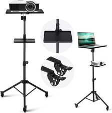 Projector Stand with Wheels, 2 Shelves Mouse Tray, Adjustable 22-51 picture
