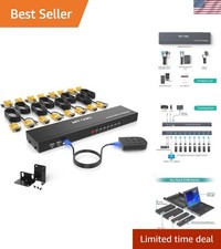 KVM Switch 8 Port, 8X1 Rackmount KVM Switch VGA, Included 8 2-in-1 KVM Cables... picture