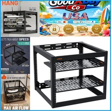 10U Open Frame Server Rack 20.4 Inch Depth Wall Mount 150 Lb Capacity Vented picture
