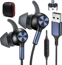 USB Earbuds with Microphone for PC Laptop,Wired USB a Headphones with Mic picture