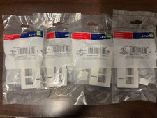 4x Leviton 49910-SW4 4-port modular faceplate w/ ID Window picture