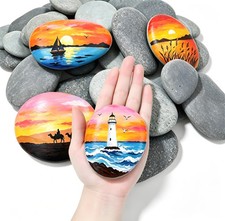 20 PCS Large Painting Rocks 3.24.3 Inch Smooth Flat Natural Arts Crafting picture