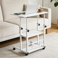 3 Tier Rolling Laptop Desk Adjustable Notebook Computer Stand Bed Sofa Table picture