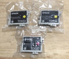 Lot of 3 Epson (1) T0603 (2) T0604 Ink  sealed package. | New Lower Price picture