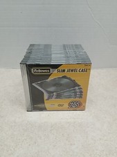 Jewel Case Clear/Black 25/Pack NEW Fellowes Slim 98316 25 Slim Cases Disc ,  picture