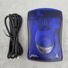 Iomega ZIP 250 USB Powered External Zip Drive w/ USB Cable Blue TESTED picture