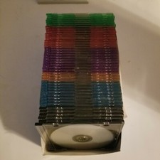 HP Slim Line Jewel Color Case Lot of 37 Plus 6 Memorex Blank DVD RW & Cases, New picture