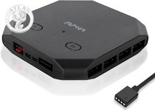 Uphere 12V RGB to 5V ARGB PC Fan Hub with 6 PWM 4Pin Port,8 5V ARGB 3Pin Port,Su picture