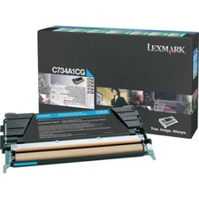 Lexmark C734A1CG GENUINE Cyan Toner Cartridge C734 C736 X734 X736 X738 picture