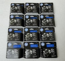 Lot of 12 Genuine HP 63XL/65XL Black Ink Cartridges EXP: 1/28 picture