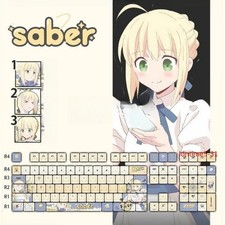 Anime Fate/Stay Night Altria Pendragon 108 Keys PBT Gaming Mechanical Keyboard picture